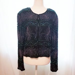 Vintage Laurence Kazar Beaded Jacket Size XL